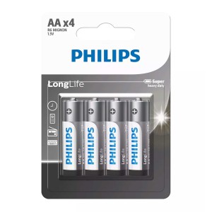 باتری آلکالاین قلمی(AA) فیلیپس مدل LONGLIFE بسته 4 عددی